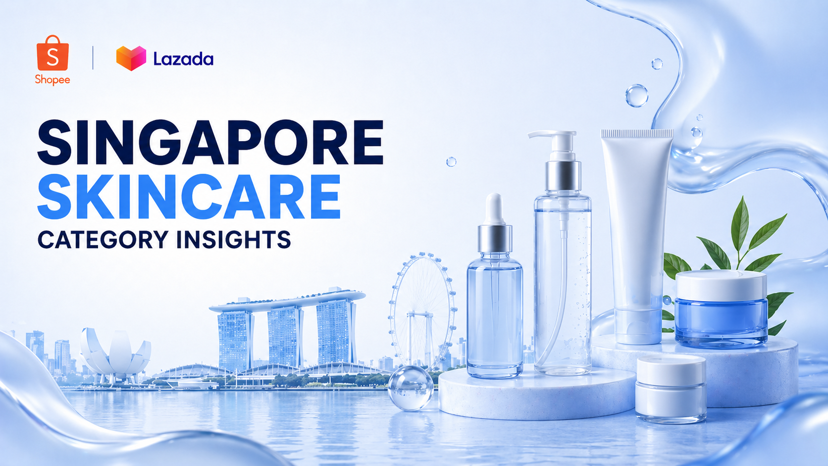 Singapore Skincare Category Insights report by 1DigitalStack.ai covering Shopee and Lazada market trends, top brands, price segmentation, and skincare category analysis in Singapore.